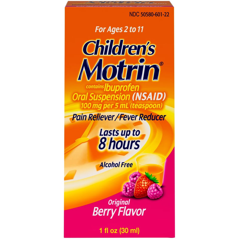 Motrin Motrin Children's 100Mg/5Ml Berry Oral Suspension 30Ml Health & Beauty Orange Red