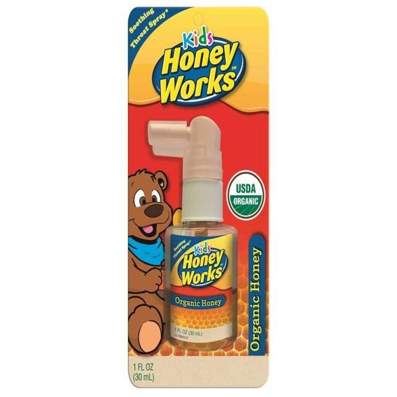 Honey Works Honey Works Kids Organic Soothing Throat Spray + Zinc - 1 Fl Oz Honey Light Goldenrod
