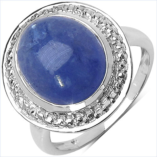 Bids.com 7.10 Carat Genuine Tanzanite .925 Sterling Silver Ring Rings White Smoke size 6.00,size 8.00,size 7.00,size 9.00