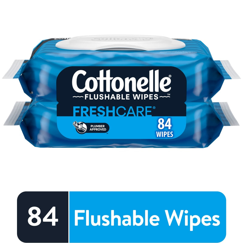 Cottonelle Cottonelle FreshCare Flushable Wipes Refill, 84 ct - Cleansripple Texture Hand Sanitizers & Wipes White Smoke