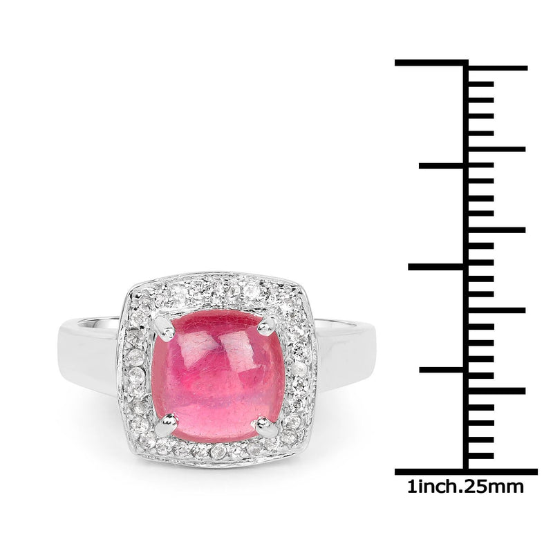 Bids.com 3.31 Carat Glass Filled Ruby and White Topaz .925 Sterling Silver Ring Rings White Smoke size 7.00,size 6.00,size 8.00,size 9.00