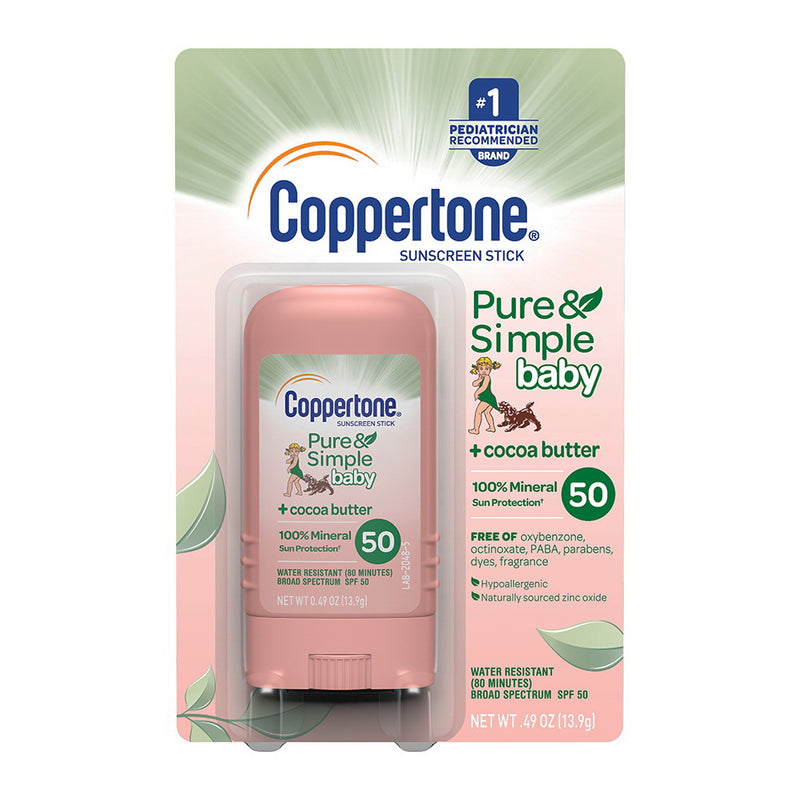 Coppertone Coppertone Water Babies Pure & Simple Sunscreen Stick SPF 50 Sunscreen Gray