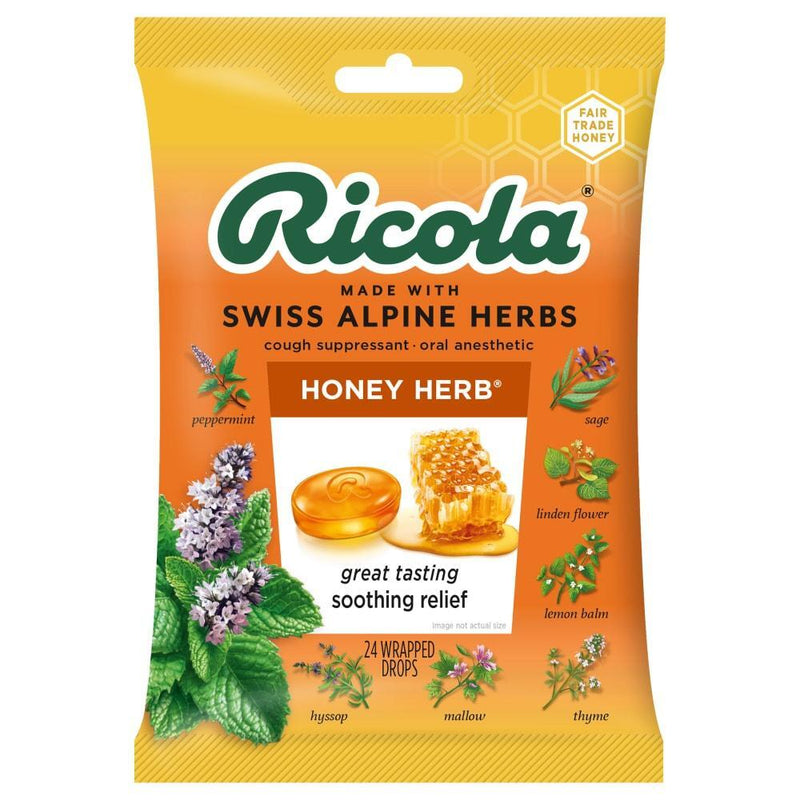 Ricola Ricola Cough Suppressant Throat Drops Natural Honey Herb Health & Beauty White Smoke
