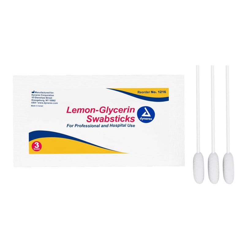 Dynarex Dynarex Oral Swabstick, Foam Tip, Lemon Glycerin, Box Of 75 Oral Care White Smoke