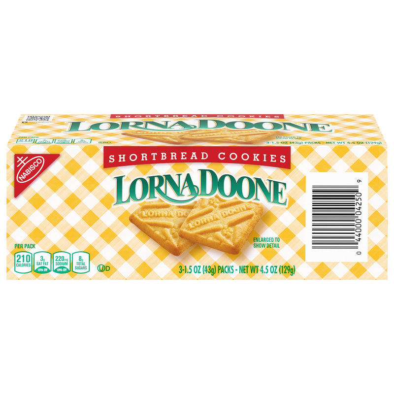 Nabisco Nabisco Lorna Doone Convenience Pack Cookies, Shortbread, 1.5 X 3 Per Box 4.5 Ounce Cookies Wheat