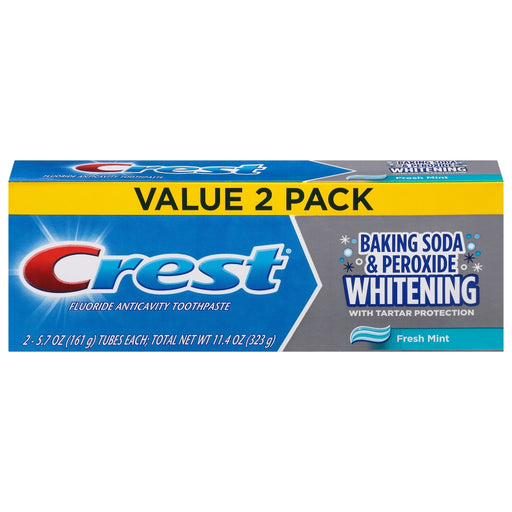 Crest Crest Baking Soda & Peroxide Whitening Fluoride Anticavity Fresh Mint Toothpaste Value 2 Pack Toothpaste Dark Cyan