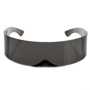 zeroUV Futuristic Retro Mirror Wrap Around Shield Sunglasses 8762 Sunglasses White Smoke Black Smoke