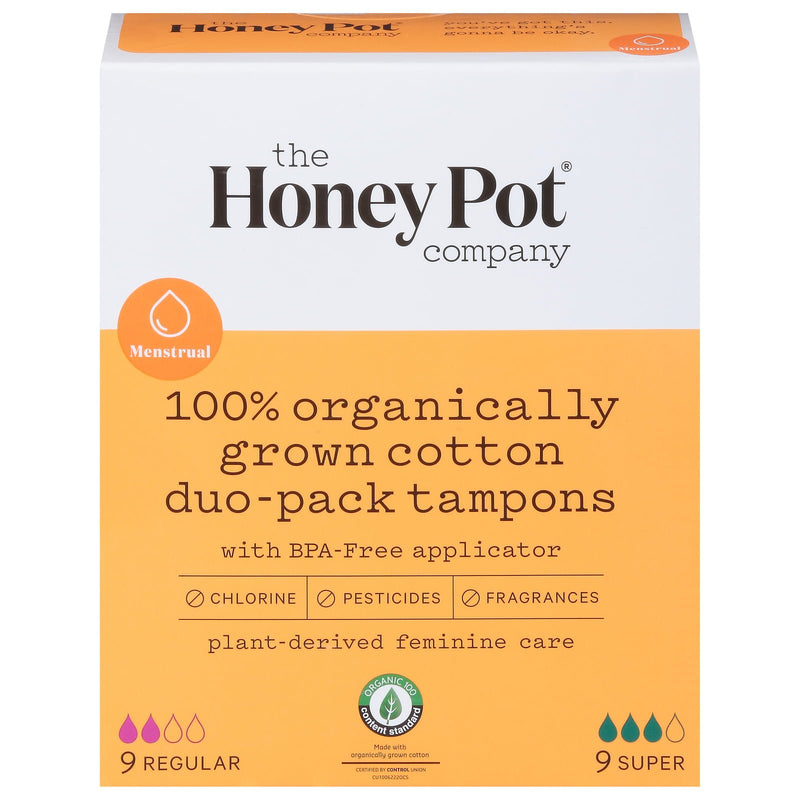 The Honey Pot The Honey Pot Company Tampons, Regular/Super, Duo Pack Tampons Sandy Brown