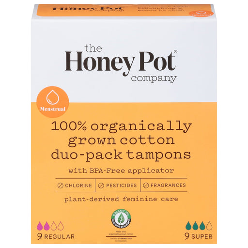 The Honey Pot The Honey Pot Company Tampons, Regular/Super, Duo Pack Tampons Sandy Brown