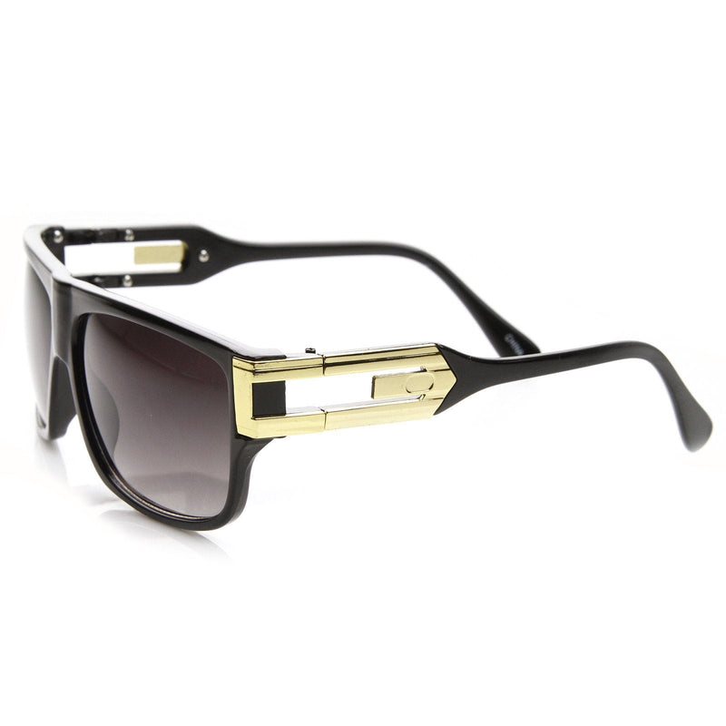zeroUV 1980's European Retro Fashion Sunglasses 8902 Sunglasses White Smoke Shiny Black Gold,Shiny Black Silver,Matte Black Gold,Tortoise Gold