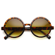 zeroUV 1980's Retro Round Sunglasses Fashion Sunglasses 8754 Sunglasses White Smoke Tortoise Amber