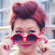 zeroUV 1980's Retro Round Sunglasses Fashion Sunglasses 8754 Sunglasses Light Gray Red,Tortoise Green,Black Smoke,Tortoise Amber,Black Lavender,Matte Orange Green,Matte Yellow Smoke,Matte Brown Brown,Matte Black Green