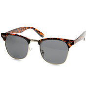 zeroUV Vintage Half Frame Polarized Horned Rim Sunglasses 2936 Sunglasses White Smoke Tortoise Smoke,Black Gold Smoke,Tortoise Amber,Black Silver Smoke