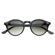 zeroUV Vintage Inspired Key Hole Round Spectacles P3 Sunglasses 7055 Sunglasses White Smoke Shiny Black Smoke