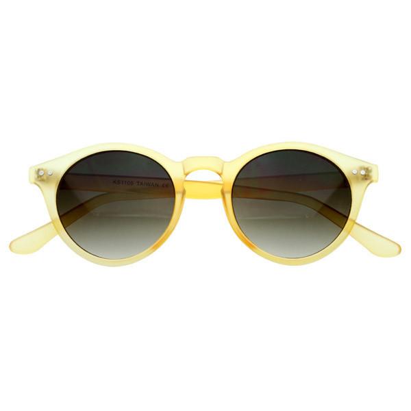 zeroUV Vintage Inspired Key Hole Round Spectacles P3 Sunglasses 7055 Sunglasses White Smoke Yellow Smoke