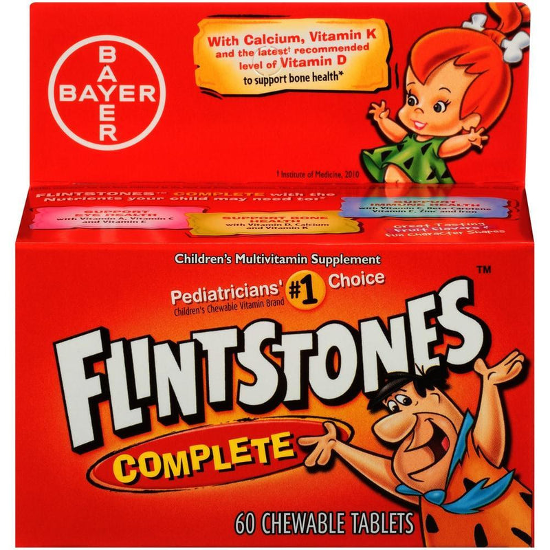 Flintstones Flintstones Complete Children's Multivitamin Supplement Chewable Tablets Vitamins & Supplements Red