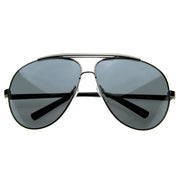 zeroUV Extra Large Metal Oversize Frame Aviator Sunglasses 1580 70mm Sunglasses White Smoke Gunmetal Smoke