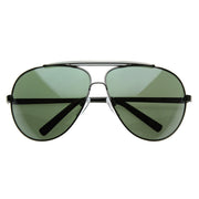 zeroUV Extra Large Metal Oversize Frame Aviator Sunglasses 1580 70mm Sunglasses White Smoke Gunmetal Green