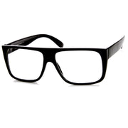 zeroUV Flat Top Square Clear Lens Fashion Glasses 8807 Glasses White Smoke Black,Tortoise