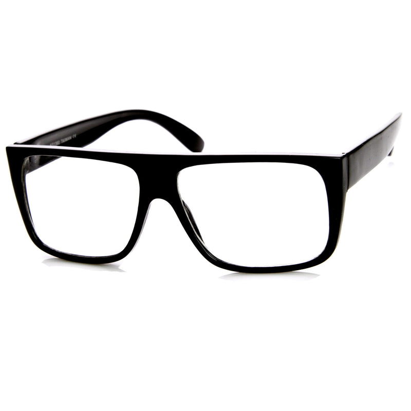 zeroUV Flat Top Square Clear Lens Fashion Glasses 8807 Glasses White Smoke Black,Tortoise