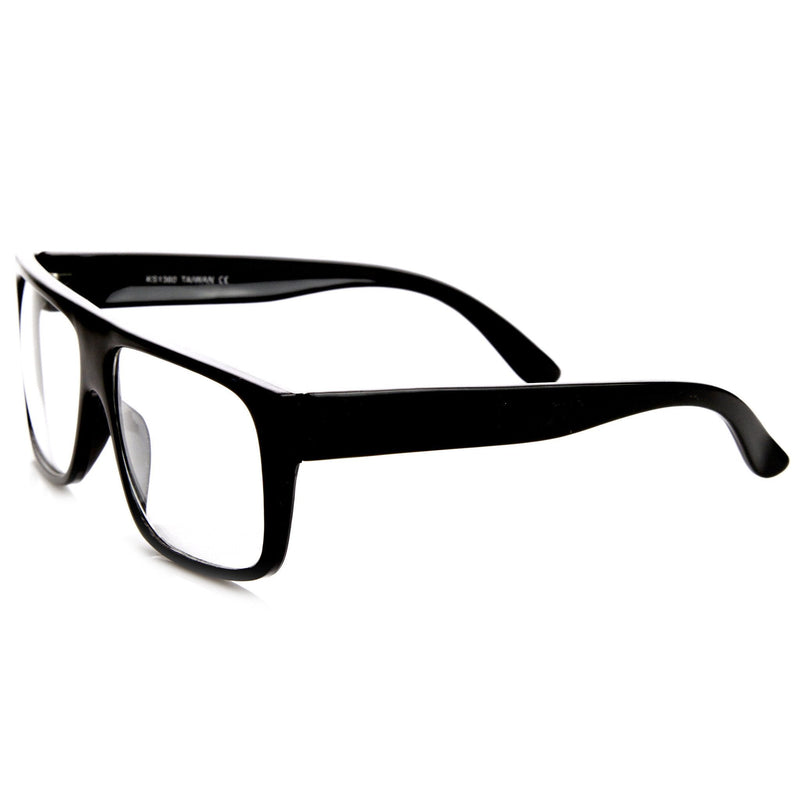 zeroUV Flat Top Square Clear Lens Fashion Glasses 8807 Glasses White Smoke Black,Tortoise