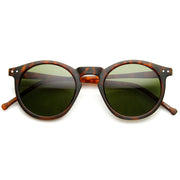 zeroUV Dapper Key Hole Vintage Horned Rim Round Circle Indie Sunglasses 8943 Sunglasses White Smoke Matte Tortoise Green