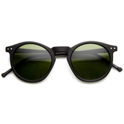 zeroUV Dapper Key Hole Vintage Horned Rim Round Circle Indie Sunglasses 8943 Sunglasses White Smoke Matte Black Green