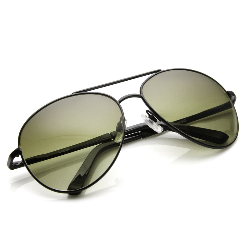 zeroUV Large Round Full Metal Aviator Sunglasses 1373 58mm Sunglasses White Smoke Black,Gold,Gunmetal