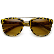 zeroUV Dapper GQ Mens Crossbar Square Aviator Fashion Sunglasses 8962 Sunglasses White Smoke Yellow Tortoise Amber