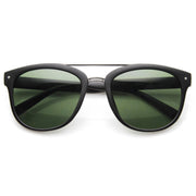 zeroUV Dapper GQ Mens Crossbar Square Aviator Fashion Sunglasses 8962 Sunglasses White Smoke Matte Black Green