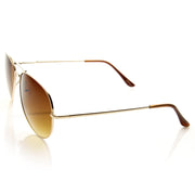 zeroUV Large Premium Metal Aviator Sunglasses W/ Spring Temples 1377 Sunglasses White Smoke Gold Amber,Gold Mirror,Gold Green,Gold Brown
