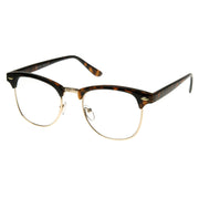 zeroUV Vintage Inspired Classic Horned Rim Half Frame Clear Lens Glasses 2933 Glasses White Smoke Black Gold,Black Gunmetal,Tortoise Gold,Tortoise Bronze,Black Silver,White Gold,Red Bronze,Black Black