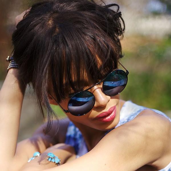 zeroUV Large Retro Round Steampunk Mirrored Lens Sunglasses 8759 Sunglasses Black Black Blue Revo,Silver Blue Revo,Gold Blue Revo