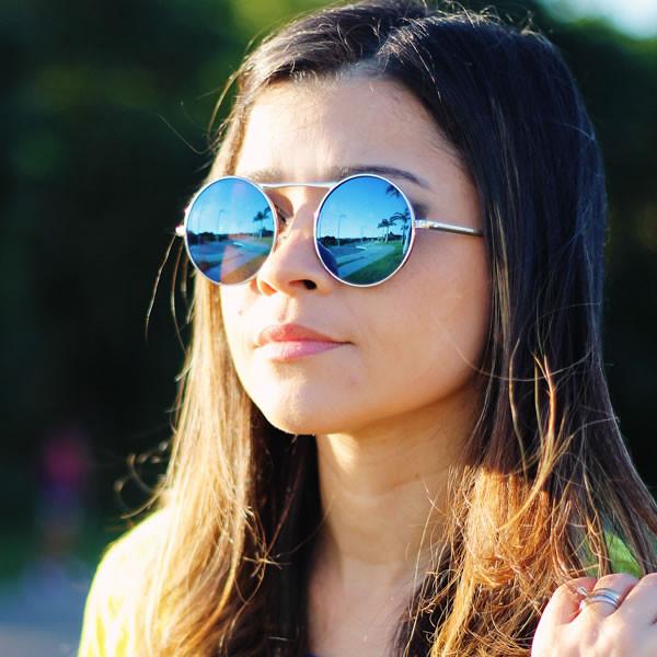 zeroUV Large Retro Round Steampunk Mirrored Lens Sunglasses 8759 Sunglasses Black Black Blue Revo,Silver Blue Revo,Gold Blue Revo