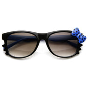 zeroUV Cute Kitty Colorful Polka Dot Bow Sunglasses 8799 Sunglasses White Smoke Black Blue Blue Bow