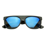 zeroUV Retro Super Flat Top Flash Mirrored Lens Sunglasses 8090 Sunglasses White Smoke Black Ice
