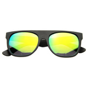 zeroUV Retro Super Flat Top Flash Mirrored Lens Sunglasses 8090 Sunglasses White Smoke Black Sun