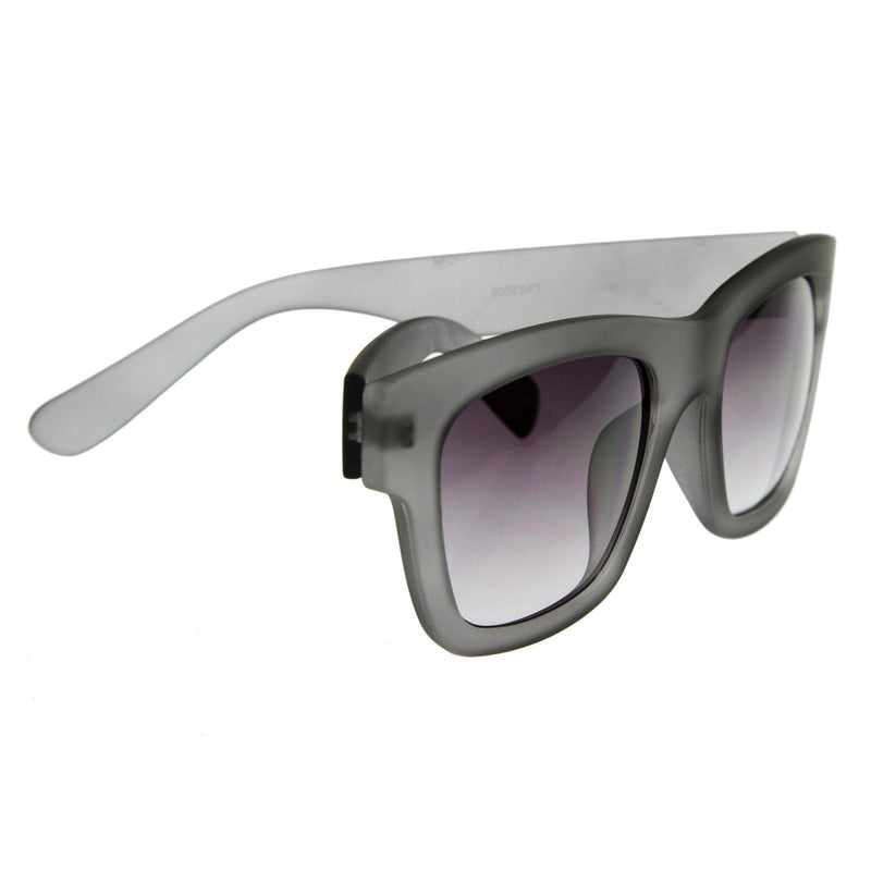 zeroUV Artist Indie Hipster Fashion Soft Rubber Horned Rim Sunglasses 8355 Sunglasses White Smoke Smoke,Red,Black,Tortoise,White
