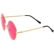 zeroUV Retro Hippie Round Color Tone Metal Sunglasses 9892 Sunglasses White Smoke Gold / Red,Gold / Green,Gold / Purple,Gold / Blue,Gold / Pink,Mixed Promo Box,Black / Red,Black / Blue