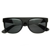 zeroUV Super Flat Block Top Retro Horned Rim Sunglasses 8066 Sunglasses Dark Slate Gray Matte Black