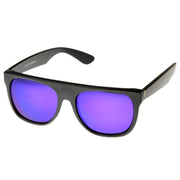 zeroUV Super Flat Top Mirrored Lens Sunglasses 8090 Sunglasses White Smoke Black Purple