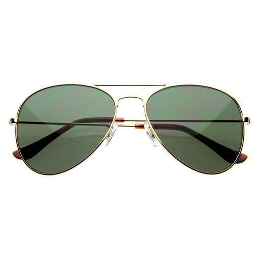 zeroUV Celebrity Classic Metal Military Aviator Sunglasses 1041 Sunglasses White Smoke Gold