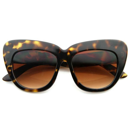 zeroUV Celebrity Fashion Oversize Cat Eye Sunglasses 8300 Sunglasses White Smoke Havana
