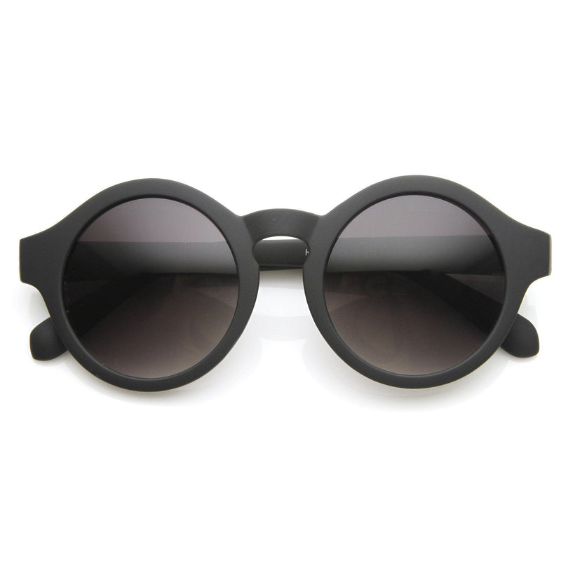 zeroUV Classic Retro Keyhole Round P3 Frame Sunglasses 9196 Sunglasses White Smoke Matte Black