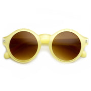 zeroUV Classic Retro Keyhole Round P3 Frame Sunglasses 9196 Sunglasses White Smoke Creme