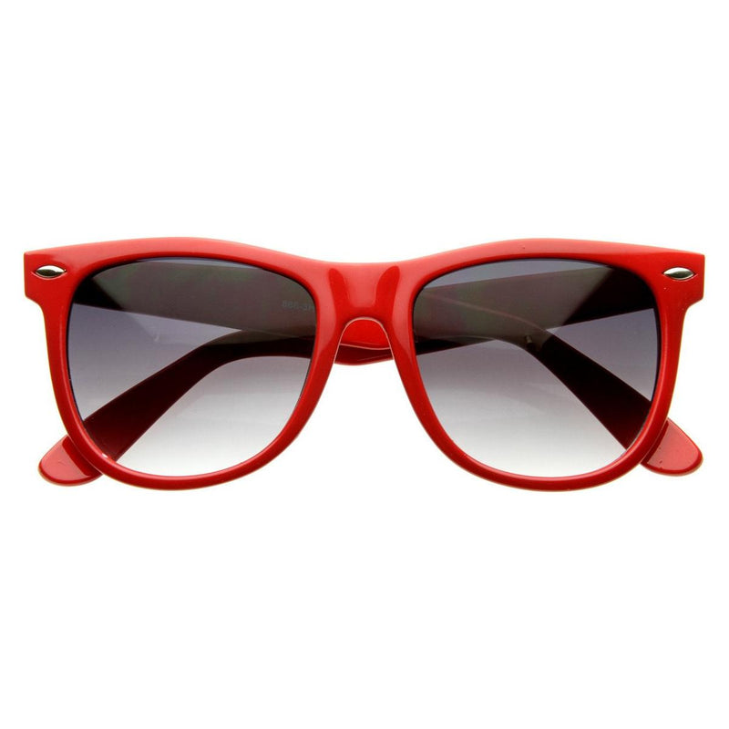zeroUV Classic Retro Large Colorful Horned Rim Sunglasses 2767 Sunglasses White Smoke Red