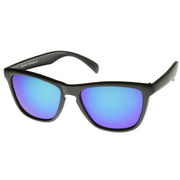 zeroUV Rad Action Sports Mirrored Lens Horned Rim Sunglasses 8647 Sunglasses White Smoke Black Midnight