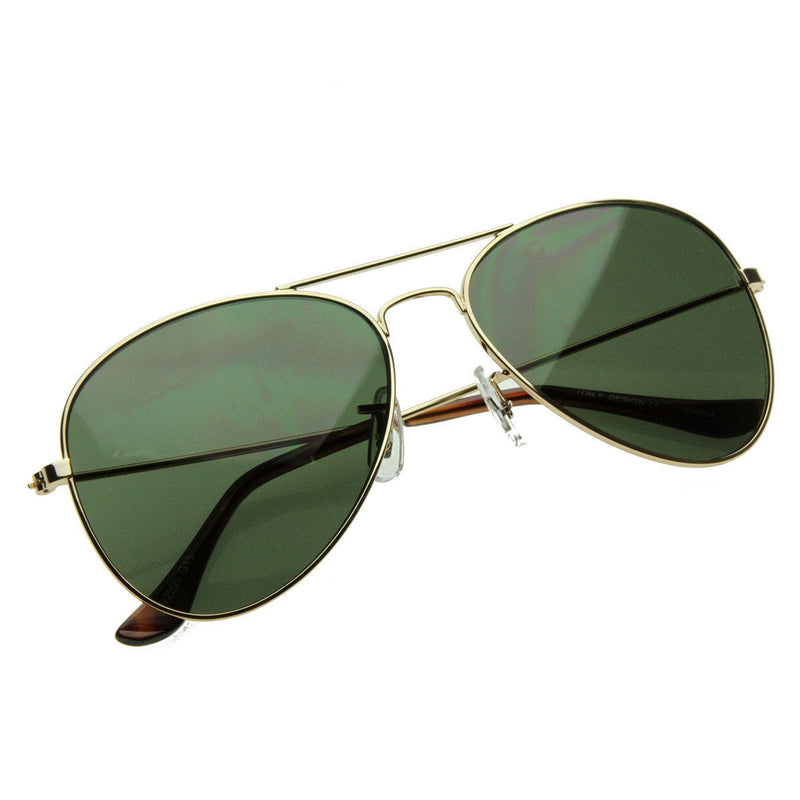 zeroUV Celebrity Classic Metal Military Aviator Sunglasses 1041 Sunglasses White Smoke Gold,Black,Silver,Gunmetal