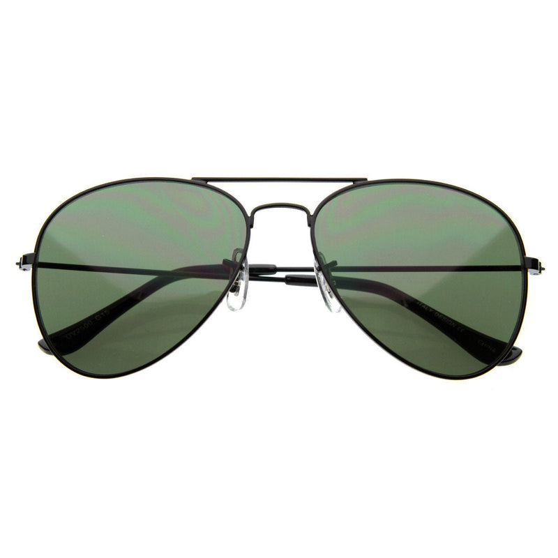 zeroUV Celebrity Classic Metal Military Aviator Sunglasses 1041 Sunglasses White Smoke Black