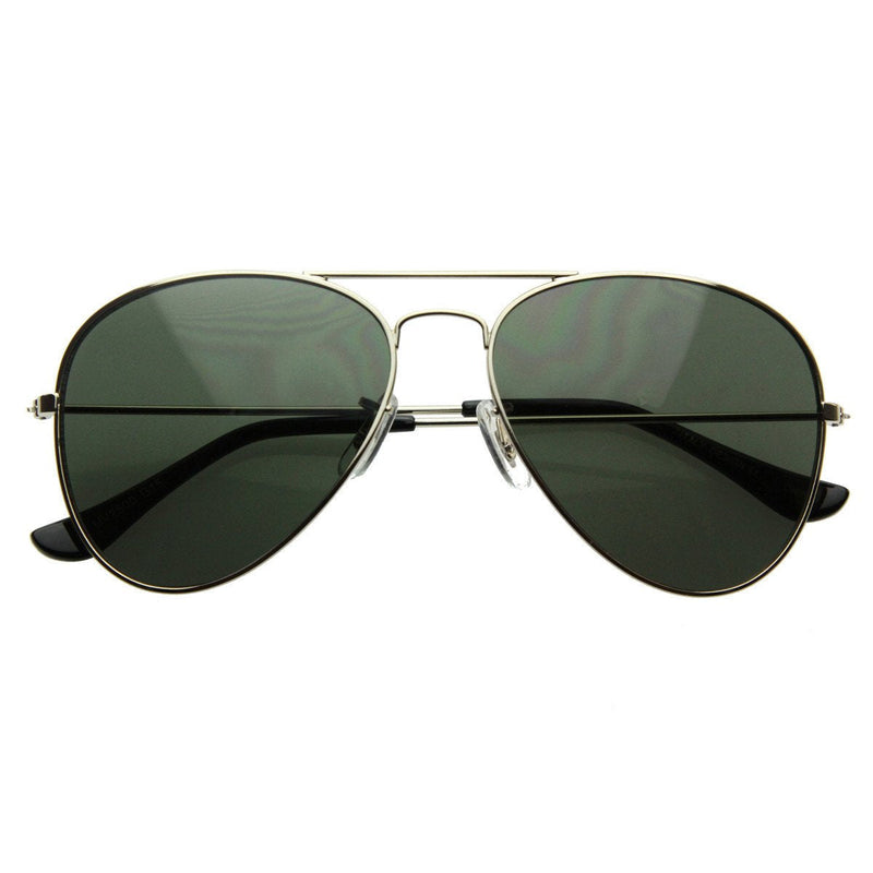 zeroUV Celebrity Classic Metal Military Aviator Sunglasses 1041 Sunglasses White Smoke Silver